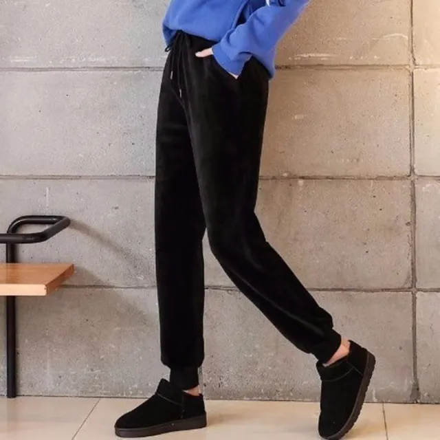 Slim Women Pant Winter Lambskin Cashmere Pants Black - Shop at LoveMi