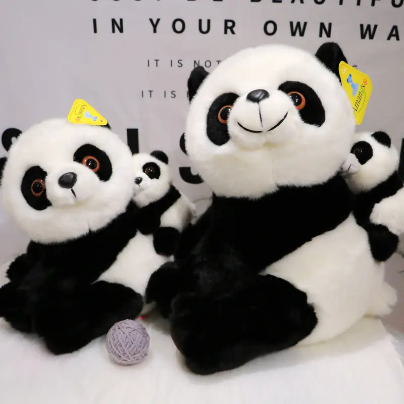 Simulation mother and child panda doll