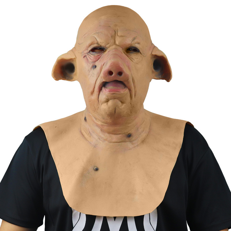 Latex animal props adult props mask headgear (Pig)