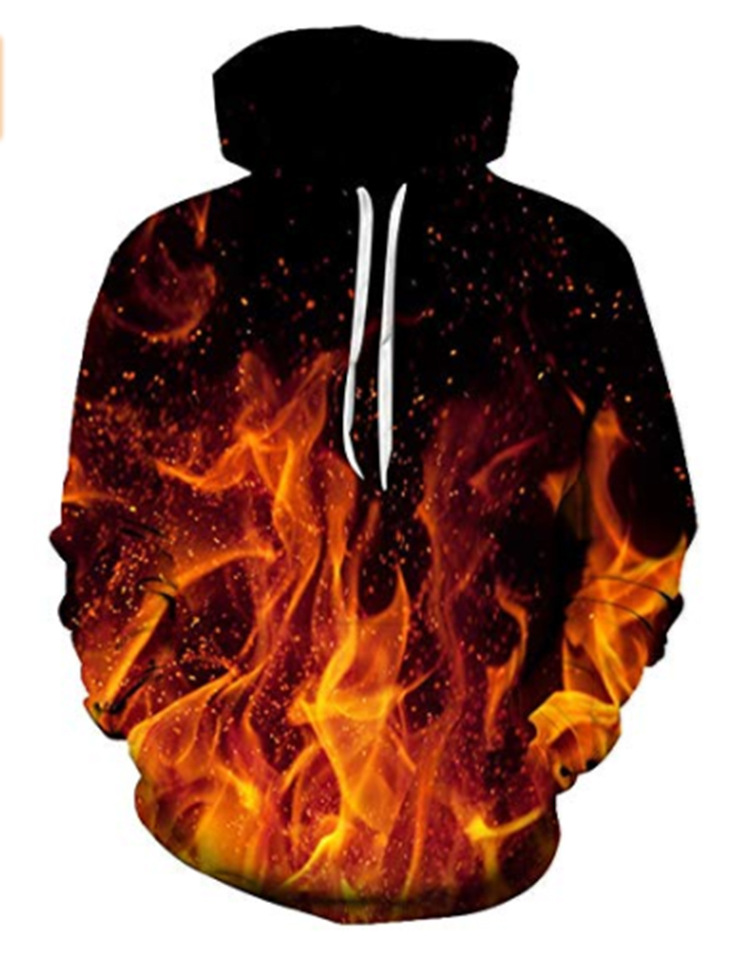 Flame blue flame texture print sweatshirt