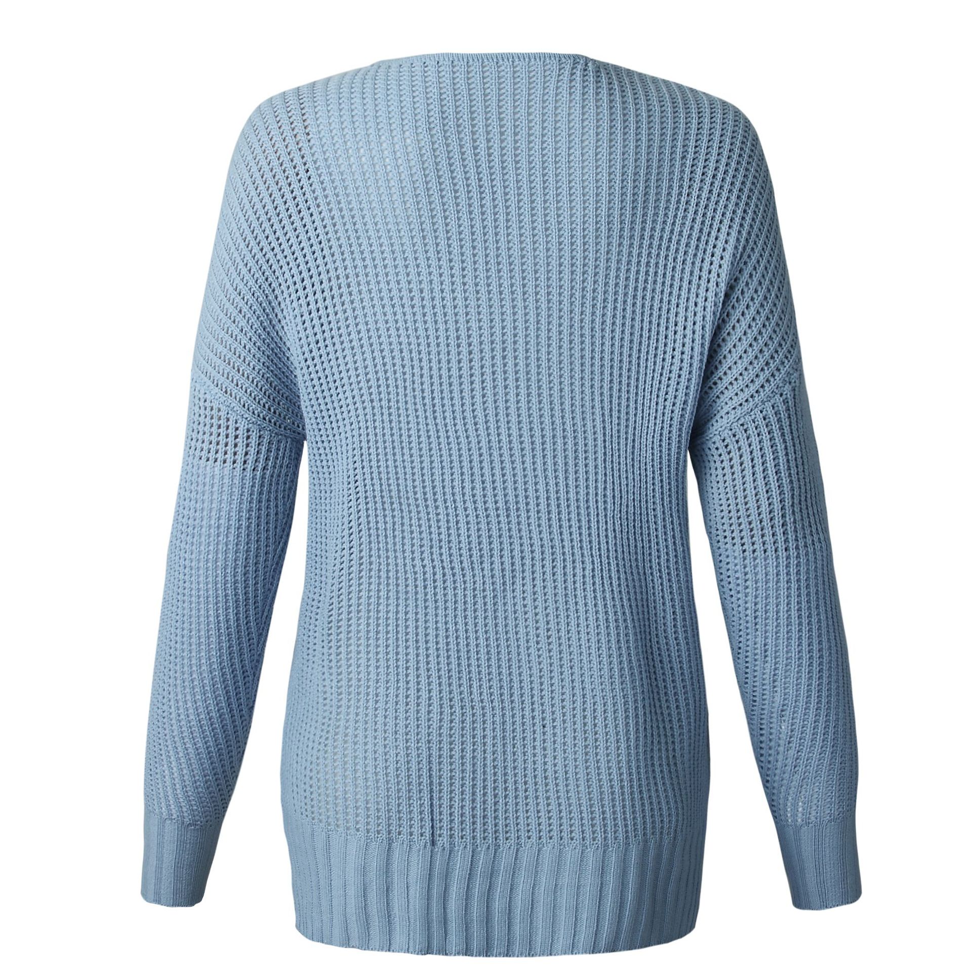 All-match solid color loose pullover women's sweater
