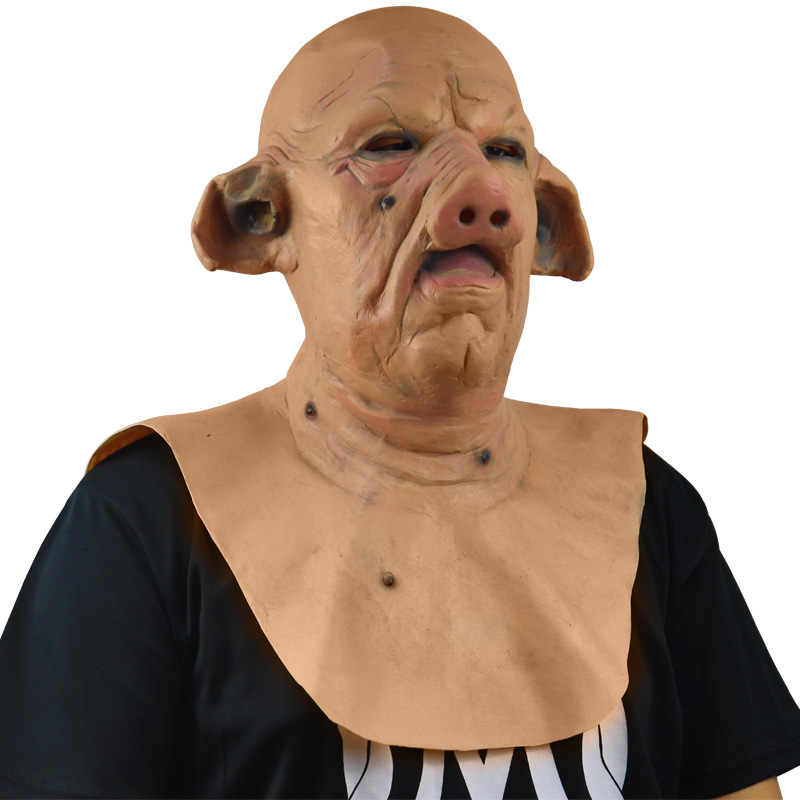 Latex animal props adult props mask headgear (Pig)