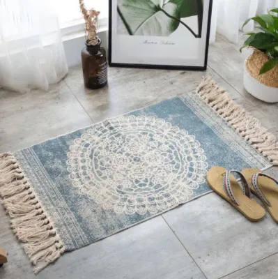 Simple Cotton Linen Small Floor Mat Aesthetics - Shop at LoveMi