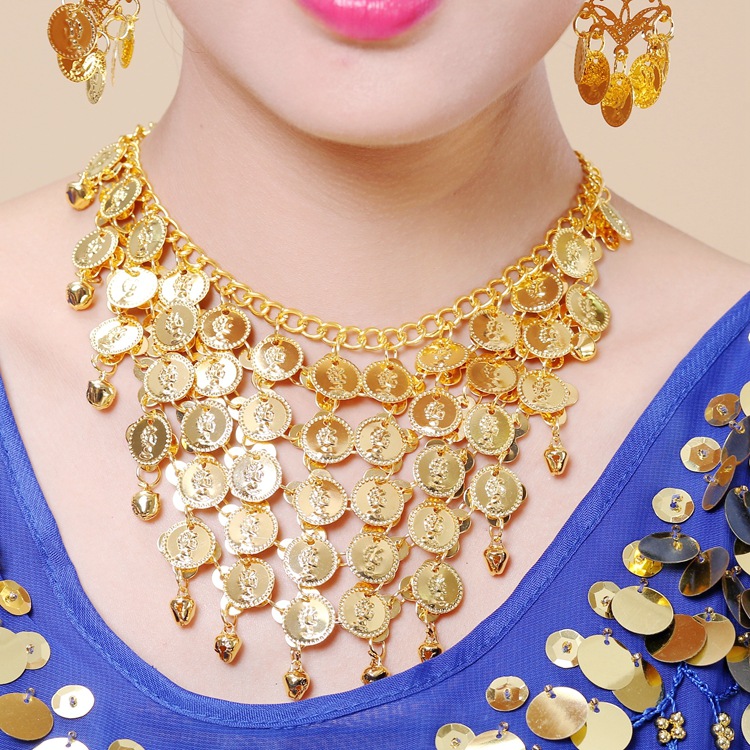 Yangge dance coin necklace
