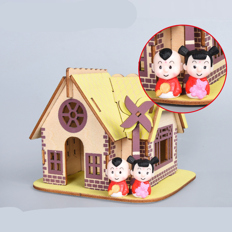 Wooden three-dimensional puzzle