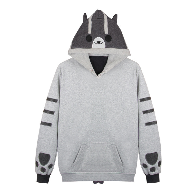 Title 1, Kitty Ears Tail Pocket Cartoon Hoodie