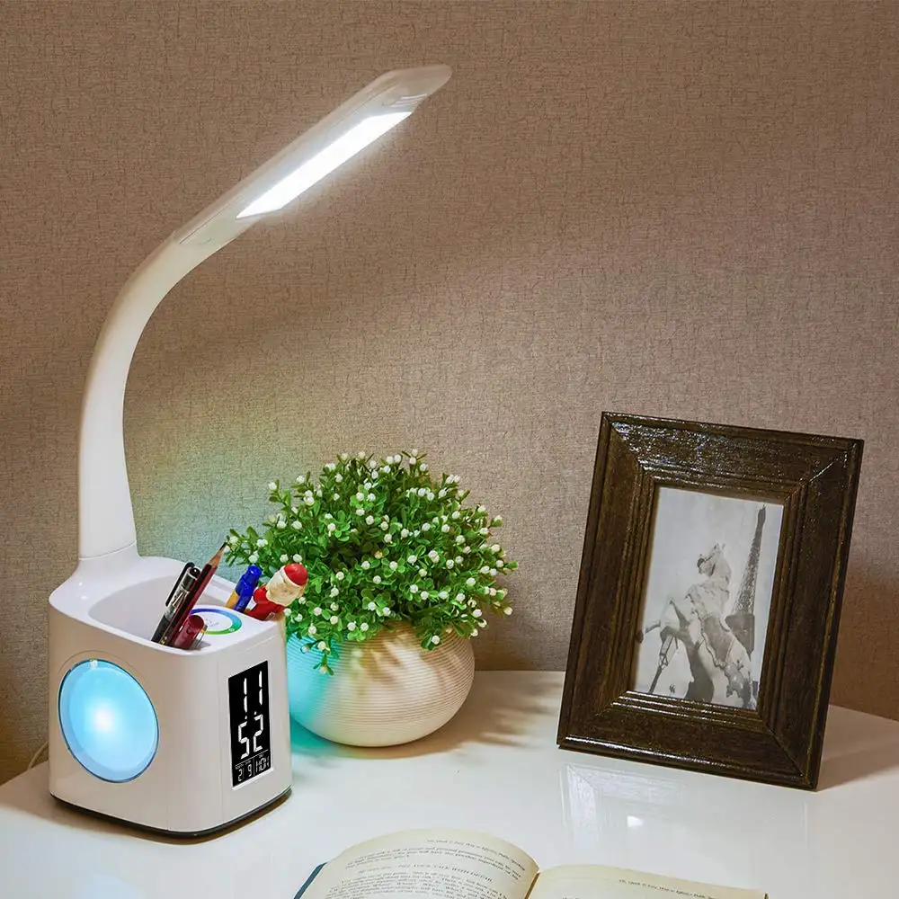 Study LED Desk Lamp USB Charging Port&Screen&Calendar&Colors Night Light