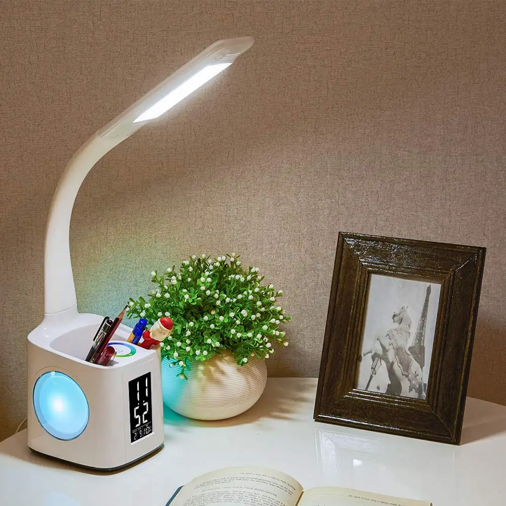 Study LED Desk Lamp USB Charging Port&Screen&Calendar&Colors