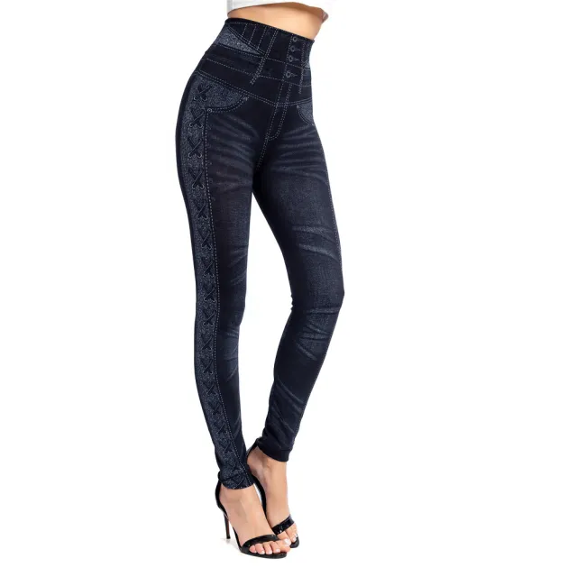 Women's Denim Leggings Black - Shop at LoveMi