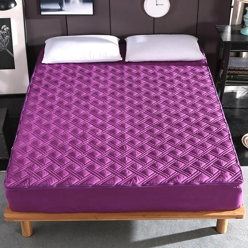 Solid color zipper bedspread - Purple