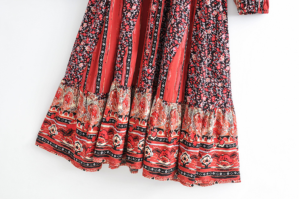  V Neck Sexy Vintage Women Long Dress