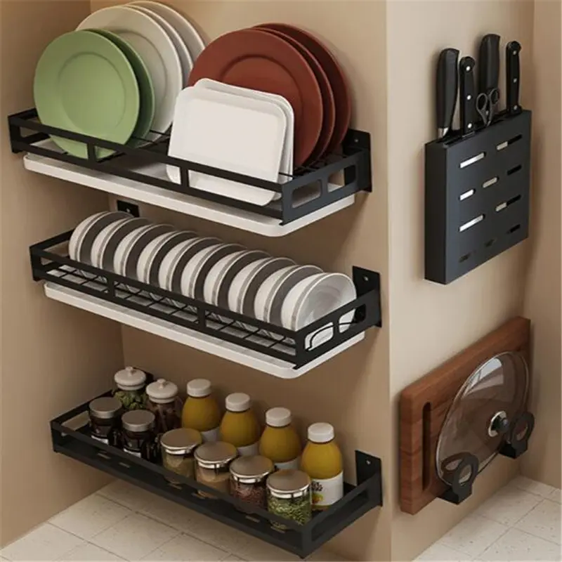 Kitchen Organizer and Storage Bowl Plate Knife Black Dish