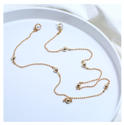 Personalized chain necklace earrings one chain