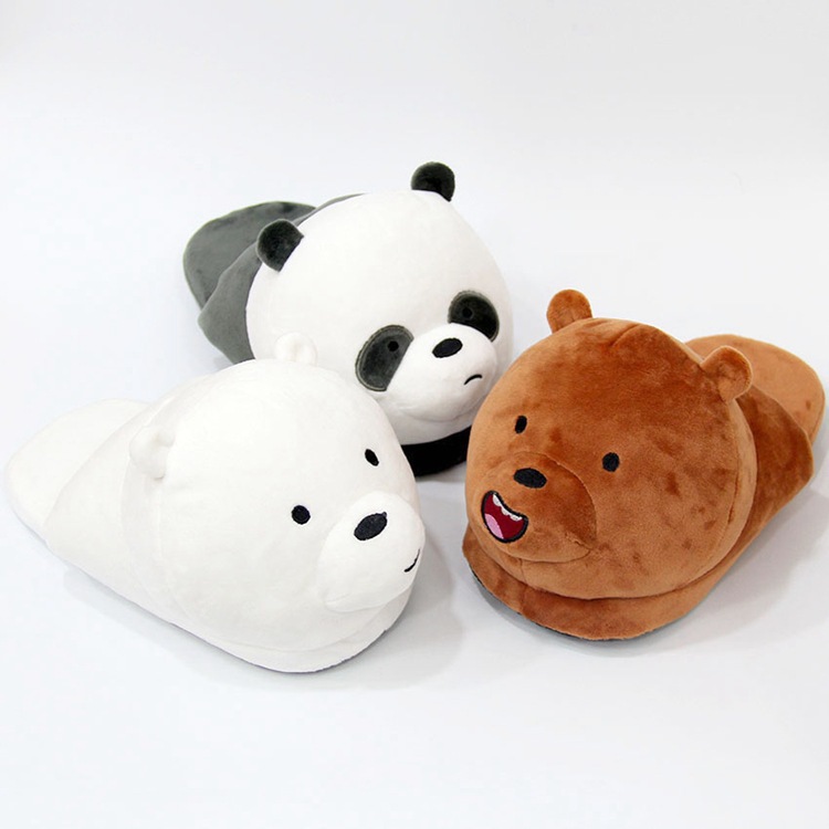 Plush half-pack with cotton slippers