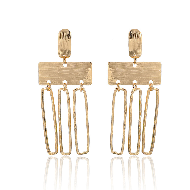 Irregular rectangular drop earrings
