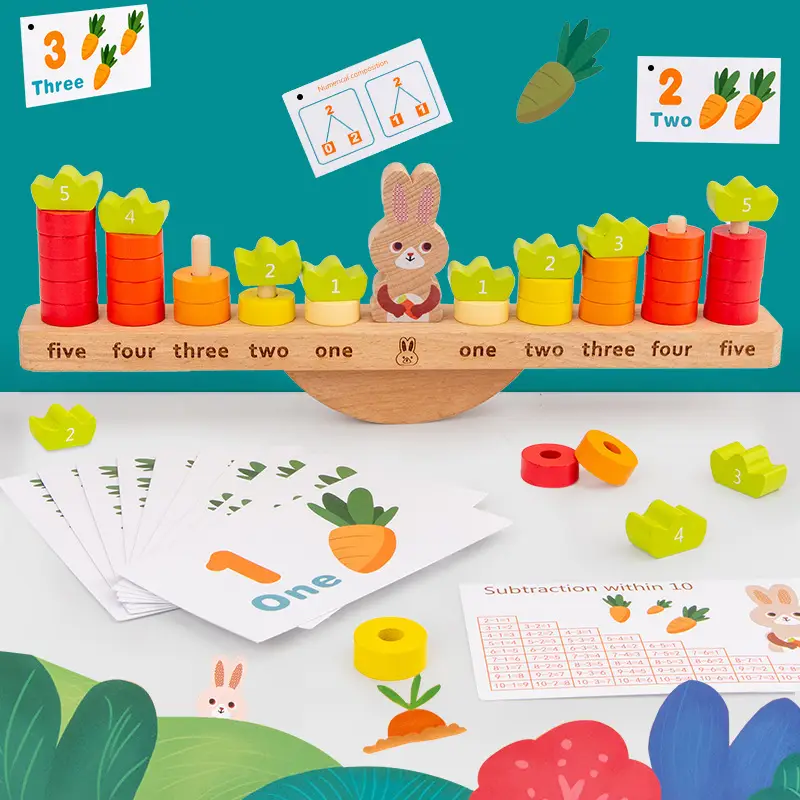 Early education puzzle rabbit balance counting