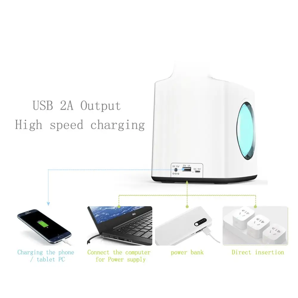 Study LED Desk Lamp USB Charging Port&Screen&Calendar&Colors