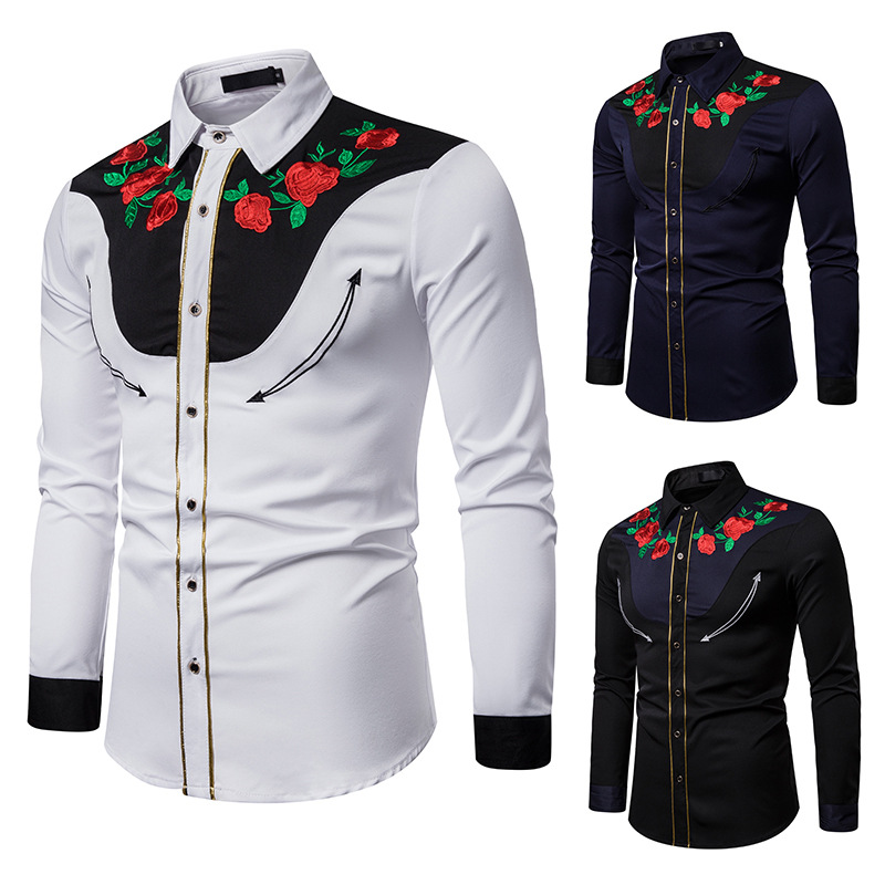 Men's fashion embroidered shirt