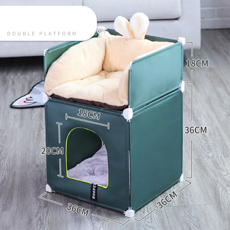 Warm and fully enclosed cat villa - Green