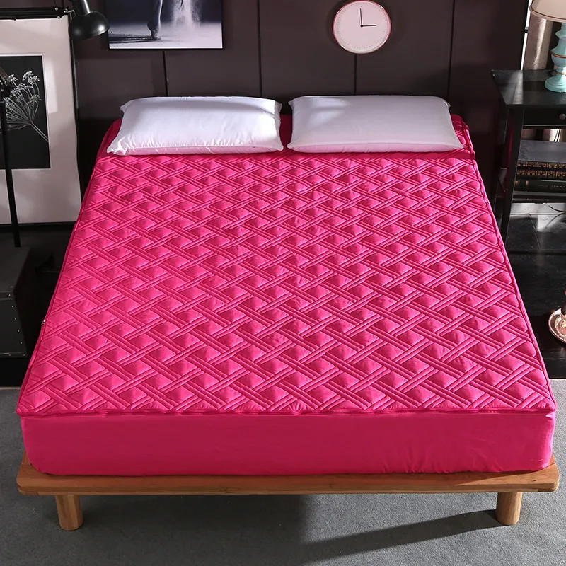 Solid color zipper bedspread - Rose Red