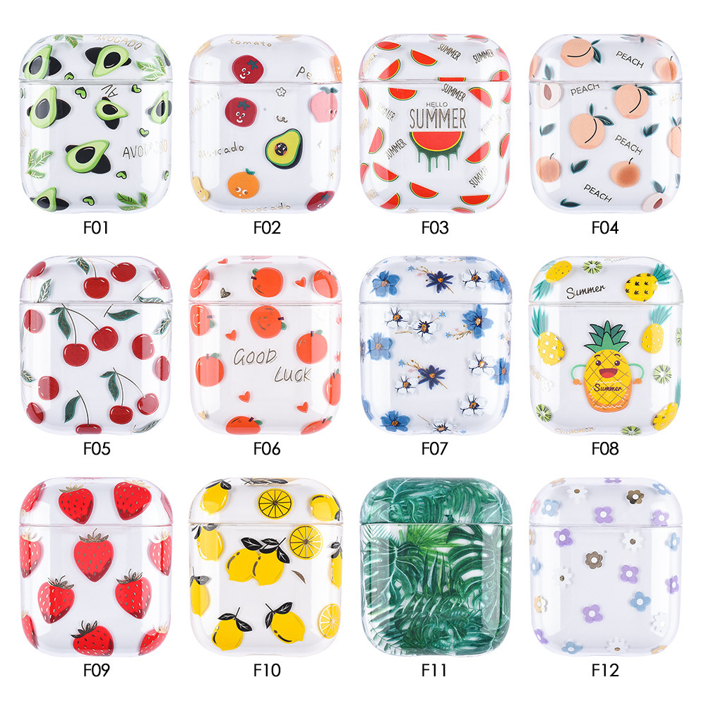 Funda auricular fruta bronceada transparente compatible Apple