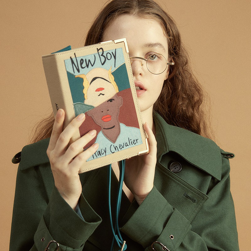 Canvas embroidery small square bag