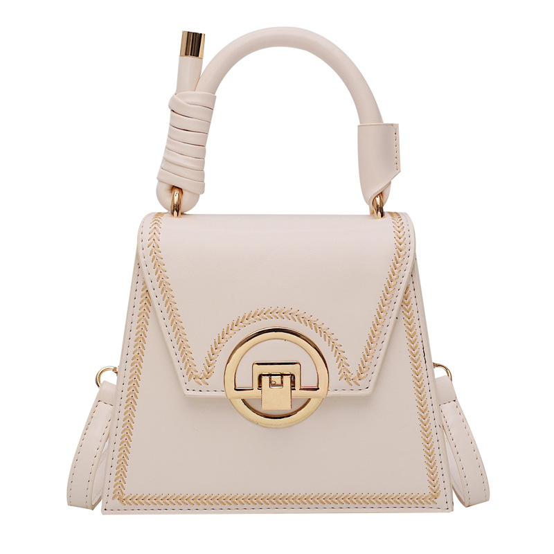Lock crossbody small square bag White - Shop at LoveMi