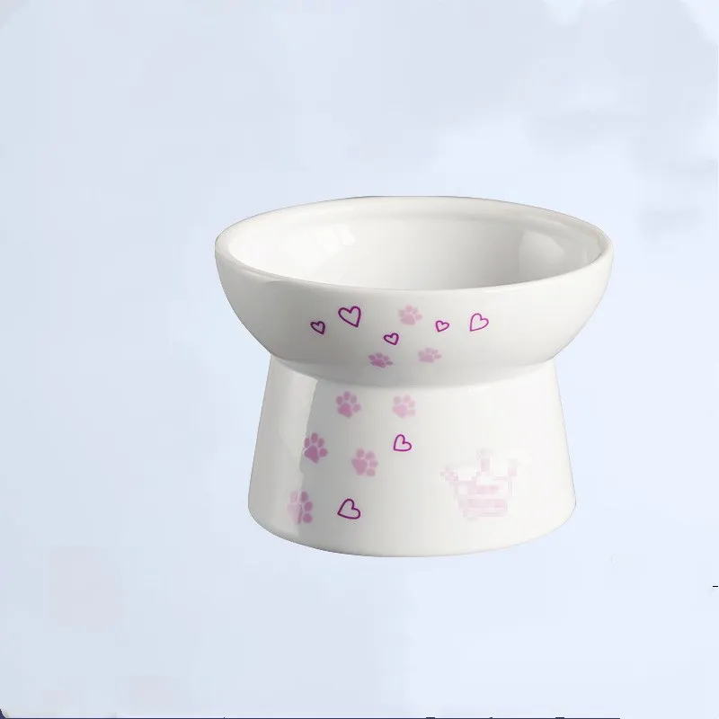 Defective ceramic dog bowl, cat bowl, neck guard, spill-proof cat food bowl - I