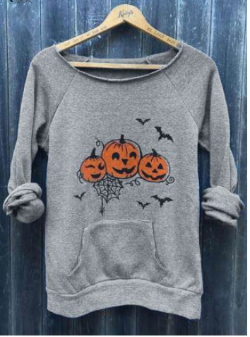 Pumpkin face bat pocket sweatshirt
