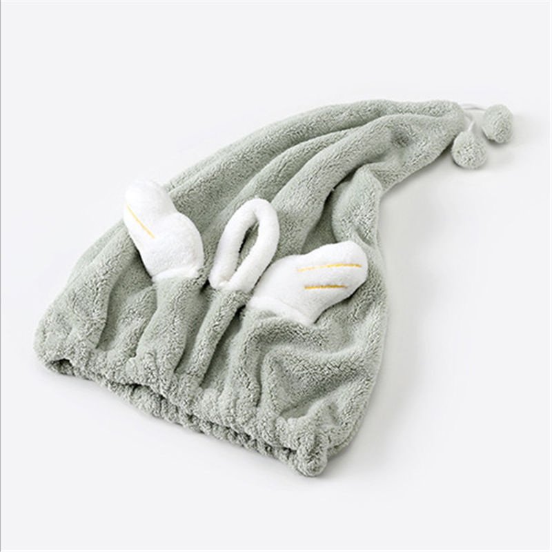 Absorbent coral fleece dry hair cap
