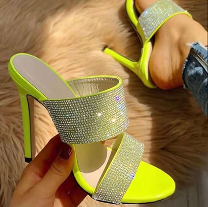 Women's rhinestone high heel sandals