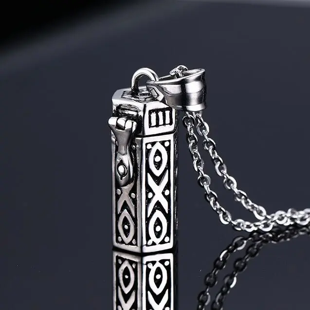 Titanium Vintage Ash Box Pendant Jewelry Silver - Shop at LoveMi