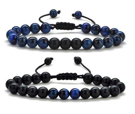 Natural stone double-row winding bracelet