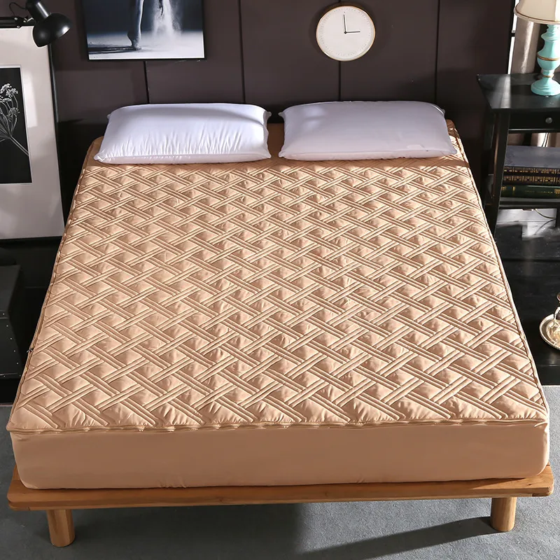 Solid color zipper bedspread - Camel