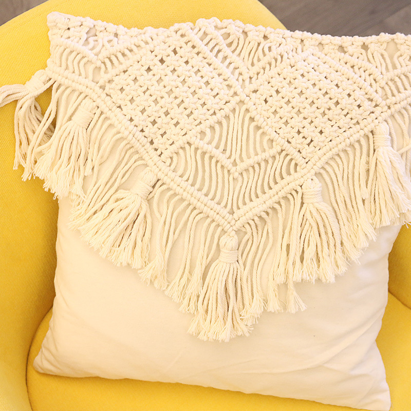 Bohemian knitted pillowcase