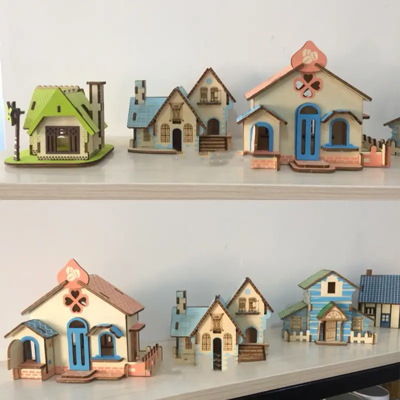 Wooden puzzle three-dimensional 3d model
