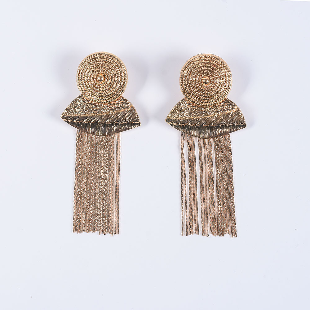 Metal tassel earrings