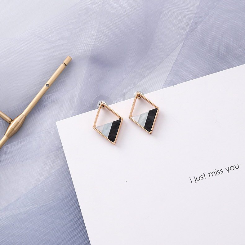 Blue Grey Earrings female geometric Earrings