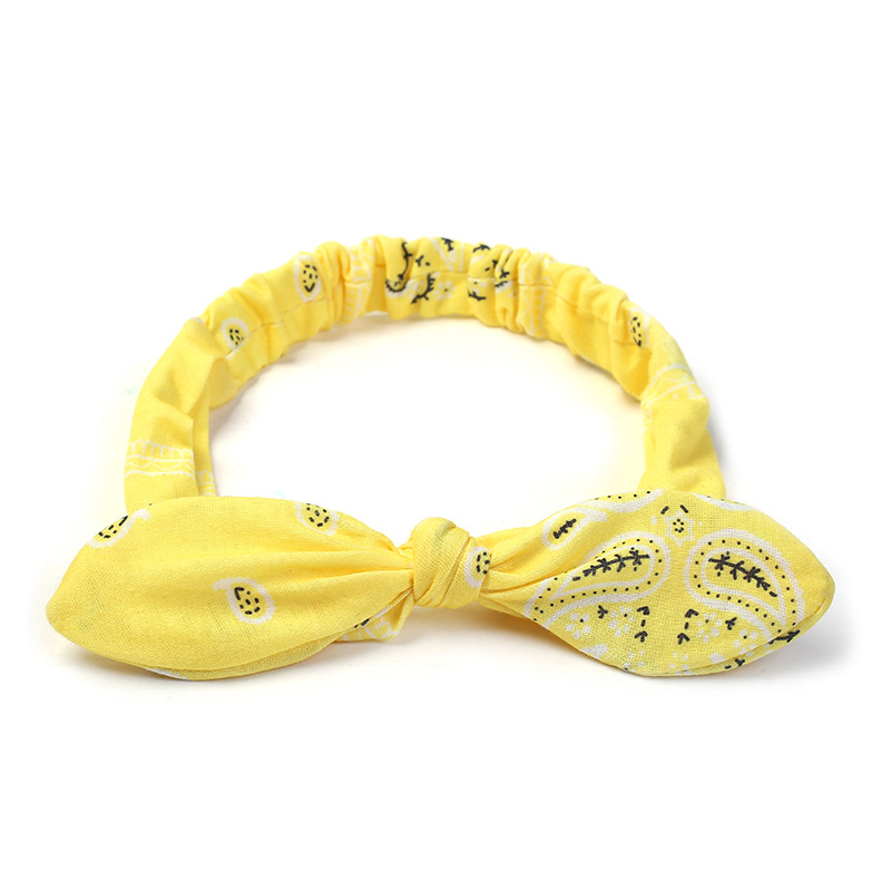 Bunny ears knotted elastic headband Lemon Yellow - Shop at LoveMi