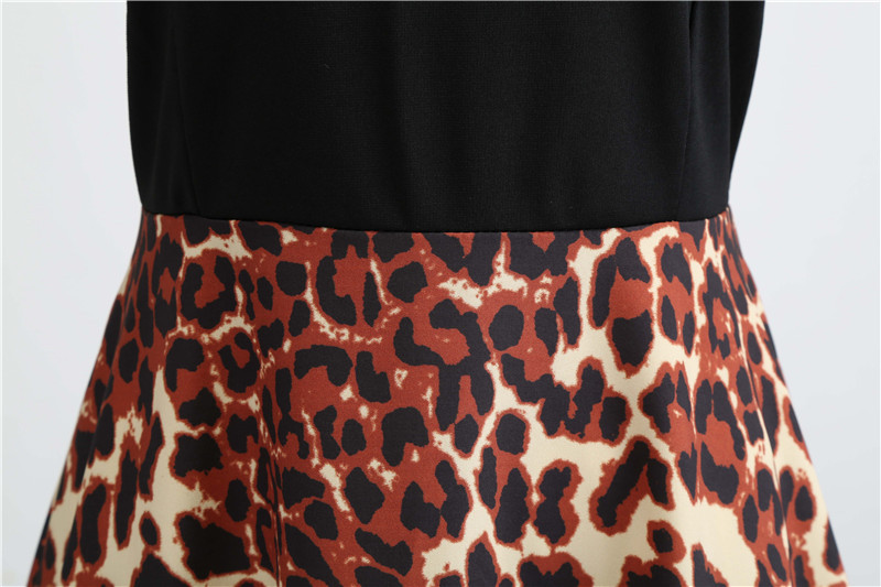 Leopard print long sleeve dress