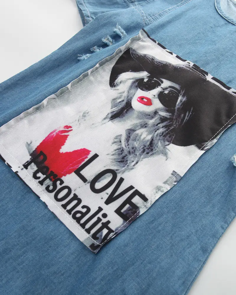 Summer girls denim strapless dress
