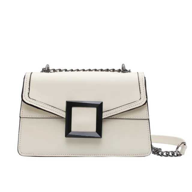 Women's buckle chain shoulder White - Shop at LoveMi