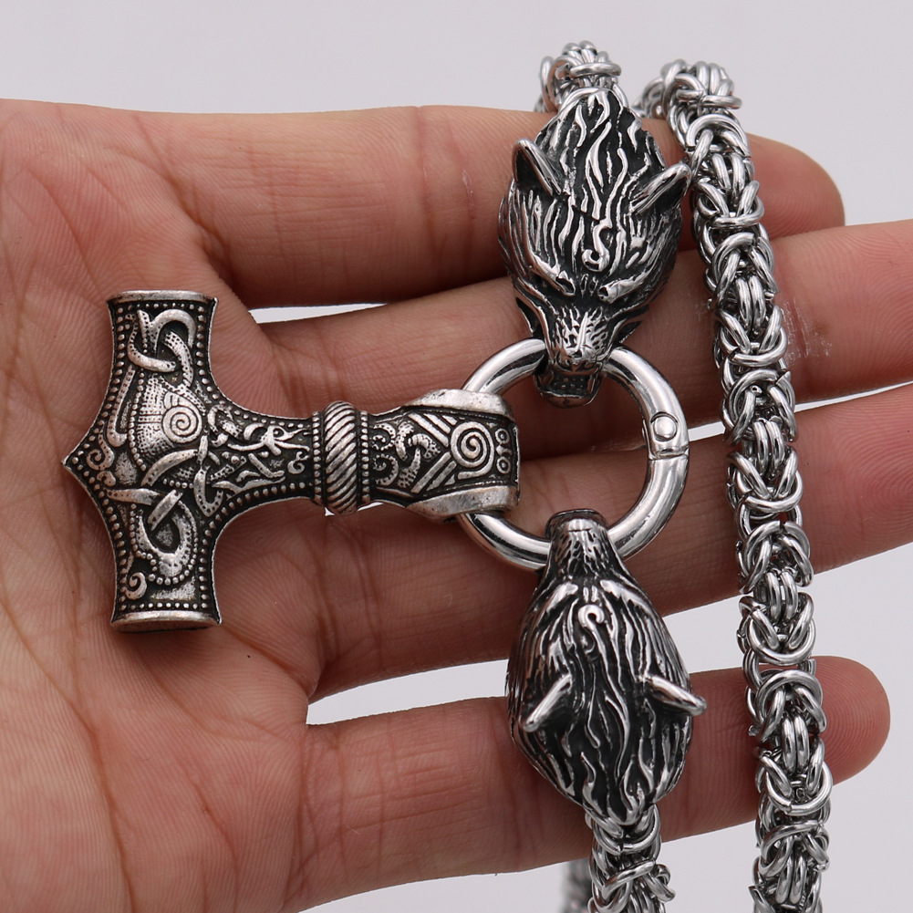Handmade Titanium Steel Thor's Hammer Pendant
