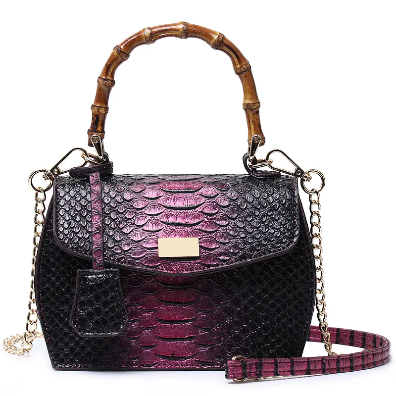 Snake print handbag - Purple