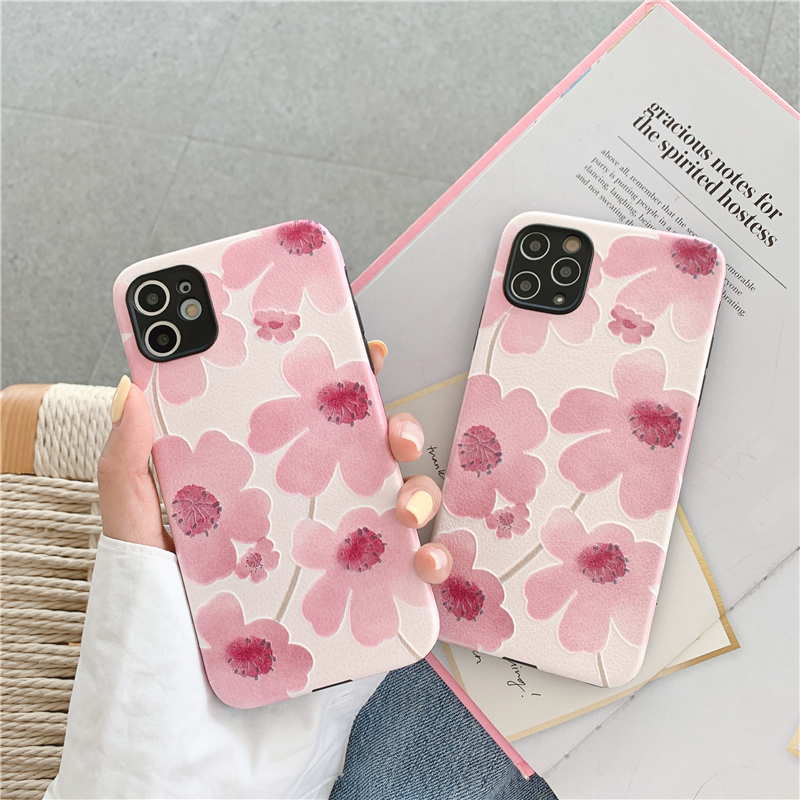 Pink flower phone case