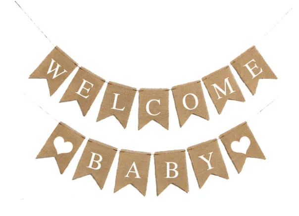 Welcome baby banner flag letter garland party