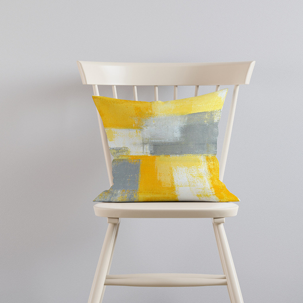 Geometric yellow Hawaiian pillowcase