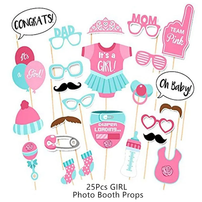 Birthday party photo props - Pink