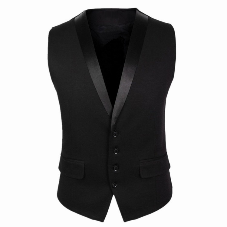 Slim Korean solid color single-breasted suit vest
