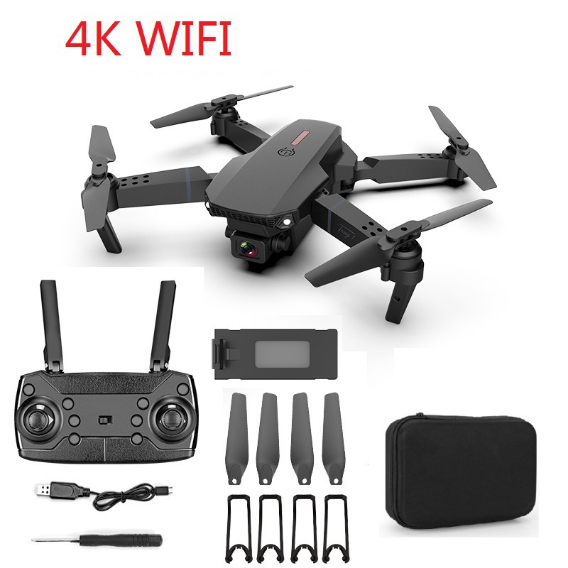 Folding high-definition aerial quadcopter – Black 4K